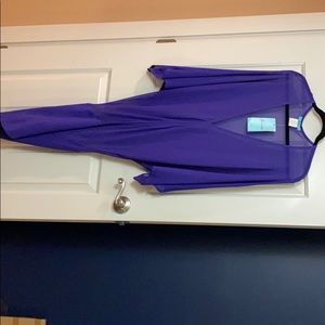 Purple sheer dress with a ribbed bottom